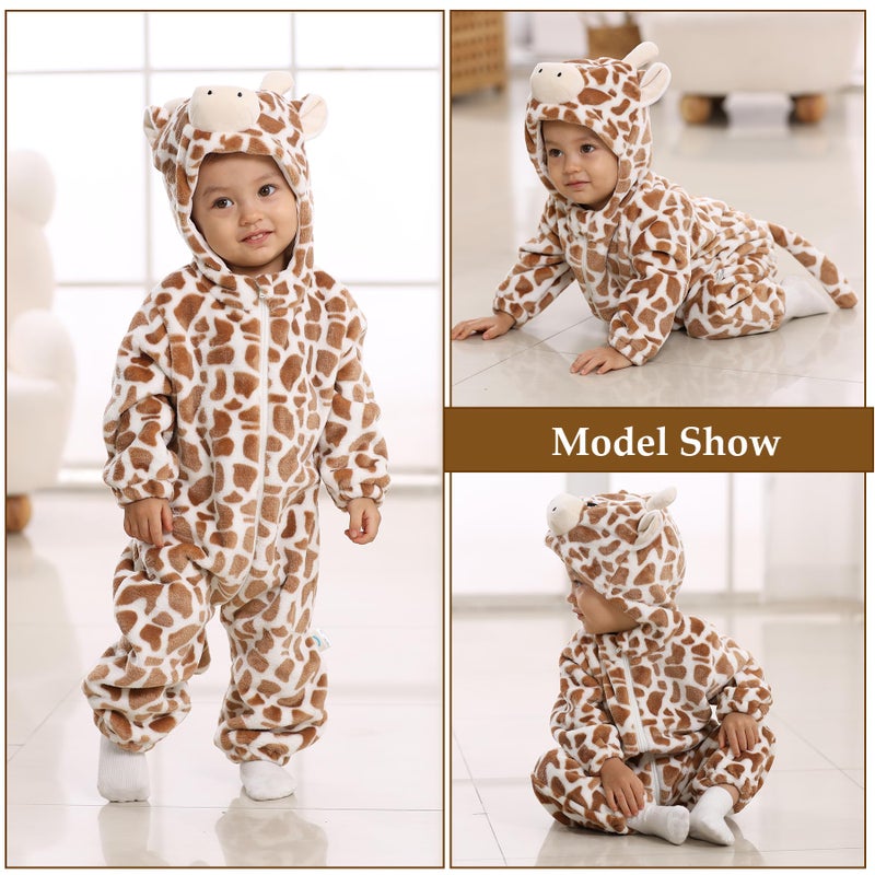 TONWHAR Unisex-Baby Animal Onesie Costume Cartoon Animal Outfit Homewear Kids' One-Piece Rompers(18-24 Months, Giraffe) - Image 3